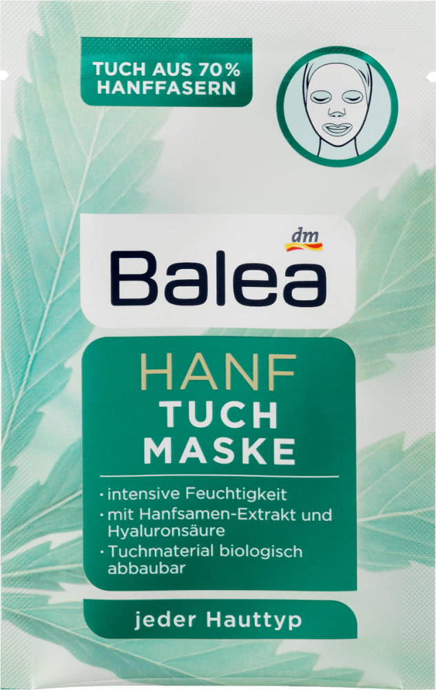 Balea Textilná pleťová maska Hanf