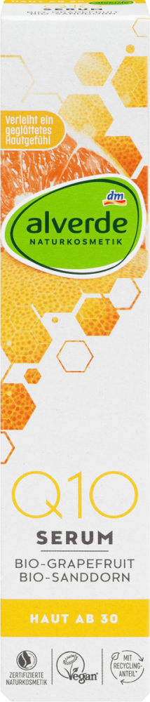 Alverde Pleťové Sérum Q10 s Bio Grapefruitom a Bio Rakytníkom