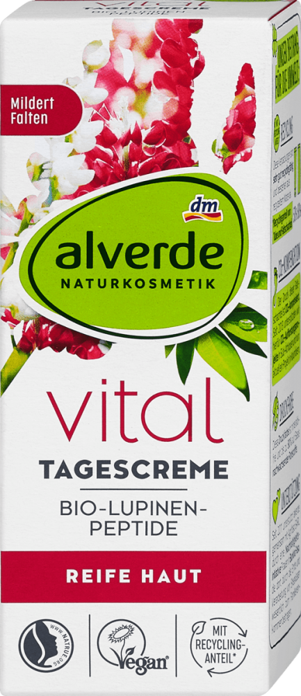 Alverde Denný Pleťový Krém Vital s Bio Lupinovými Peptidmi