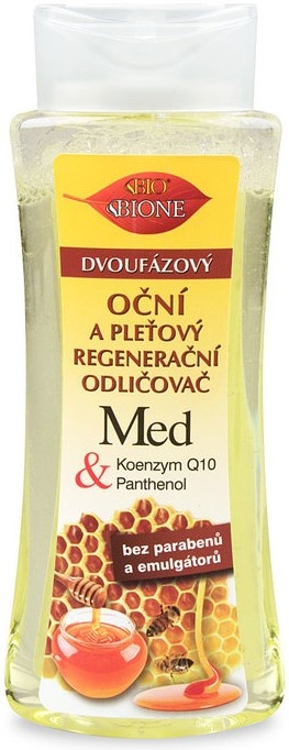 Bione Cosmetics Med + Q10 dvojfázový očný a pleťový regeneračný odličovač