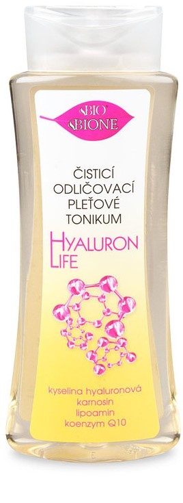 Bione Cosmetics Hyaluron Life čistiace odličovacie pleťové tonikum