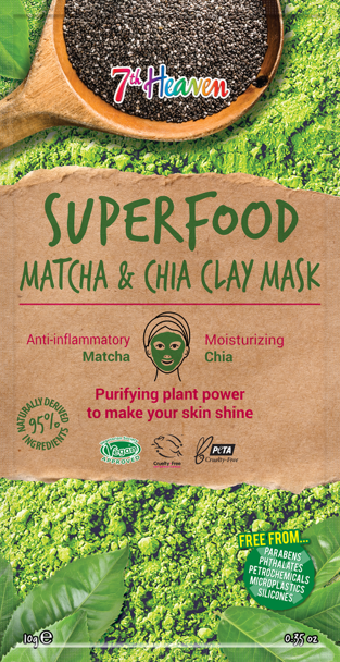 7th Heaven Ílová pleťová maska Superfood Matcha & Chia