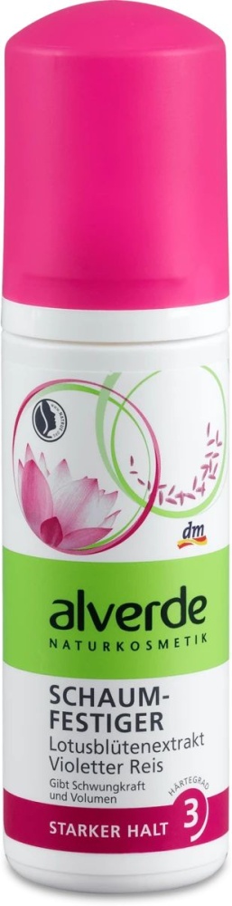 Alverde Penové tužidlo s lotosovým kvetom a fialovou ryžou na silné spevnenie