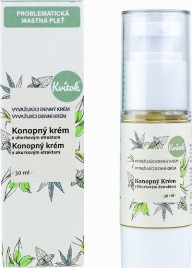 Kvitok Konopný krém pre mastnú/problematickú pleť - denný
