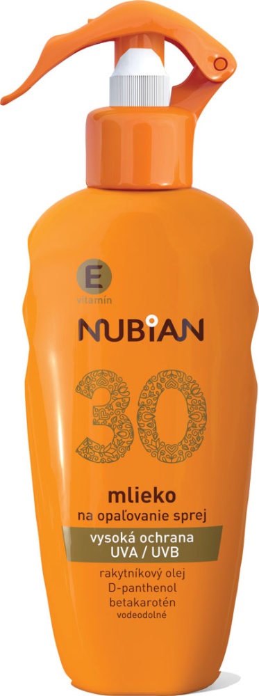 Nubian Mlieko na opaľovanie sprej SPF 30