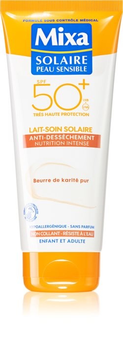 MIXA Lait-Soin Solaire Krém na opaľovanie pre suchú a citlivú pokožku SPF50+