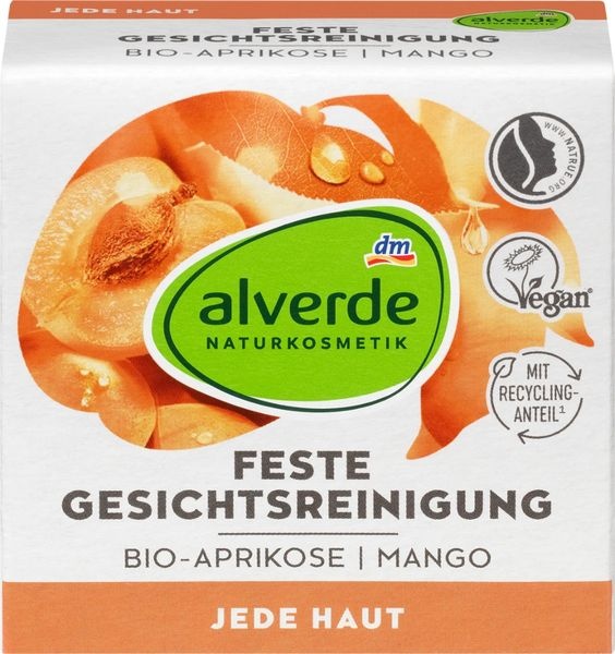 Alverde Tuhé čistiace pleťové mydlo bio marhuľa a mango