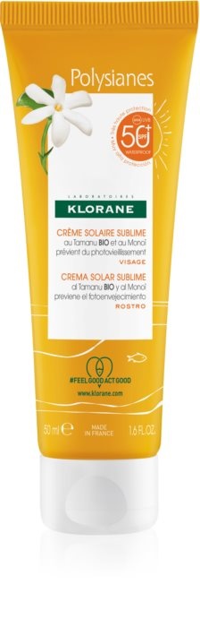 Klorane Polysianes Ľahký ochranný krém na tvár SPF 50+