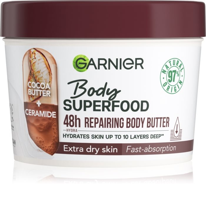 Garnier Body SuperFood 48h Výživné telové maslo s kakaom