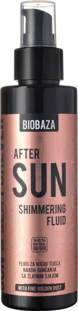 Biobaza After Sun Shimmering Fluid po opaľovaní s trblietkami 