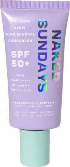 Naked Sundays SPF50+ Collagen Glow 100% Mineral Perfecting Priming Lotion