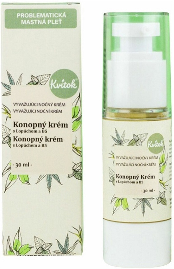 Kvitok Nočný Konopný krém Mastná/Problematická pleť