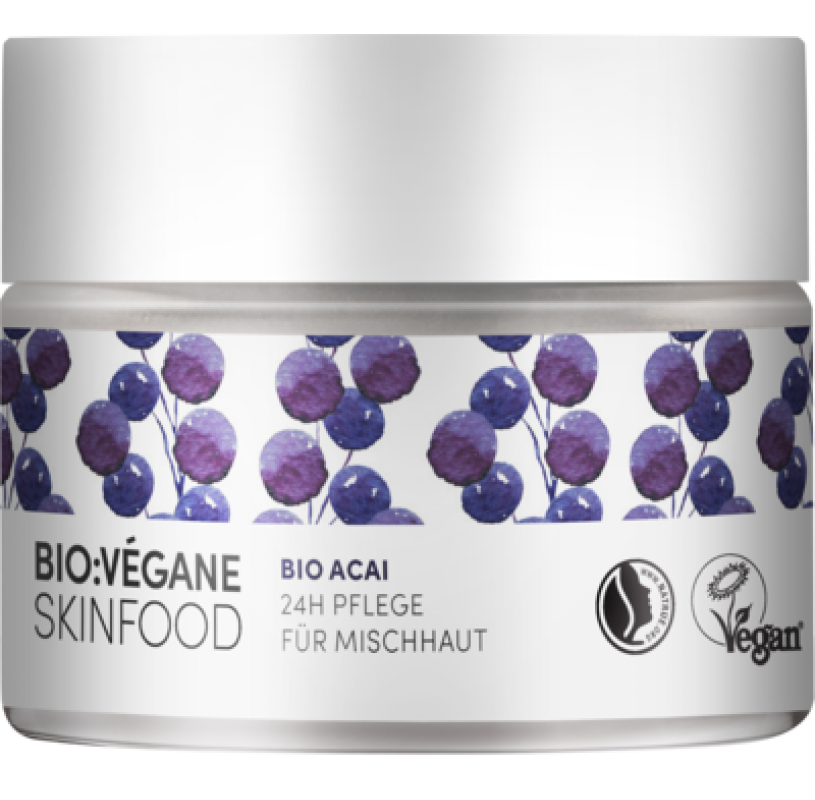 BIO VÉGANE Organic Acai 24h Care Denný pleťový krém pre zmiešanú pleť 