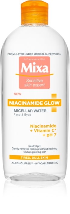 Mixa Niacinamide Glow Micelárna voda 