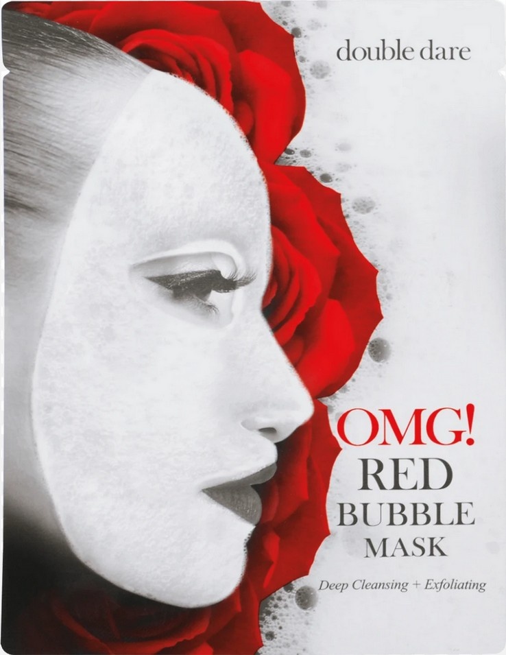 Double dare OMG! Red Bubble Textilná pleťová maska 