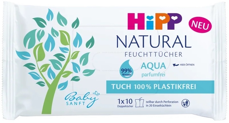 Hipp Babysanft Aqua Natural Vlhčené čistiace obrúsky pre deti 
