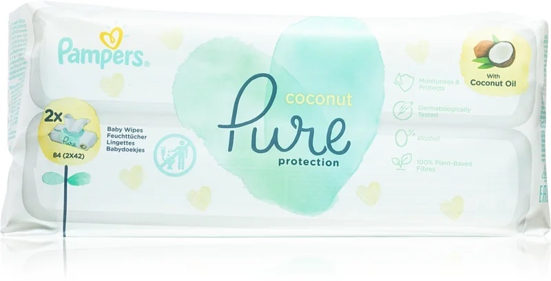 Pampers Pure Protection Coconut Detské vlhčené obrúsky 