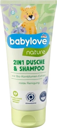Babylove Nature Detský sprchovací gél a šampón 2v1   