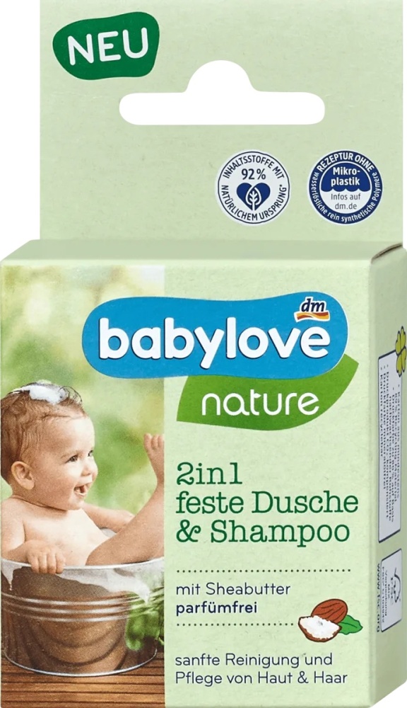 Babylove Nature Tuhé mydlo a šampón 2v1