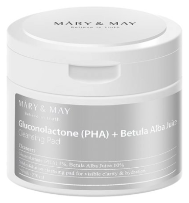 Mary&May Gluconolactone (PHA)+Betula Alba Juice Cleansing Pad 