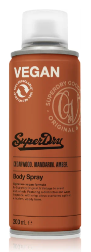 Superdry Cedarwood. Mandarin. Amber. Body Spray 