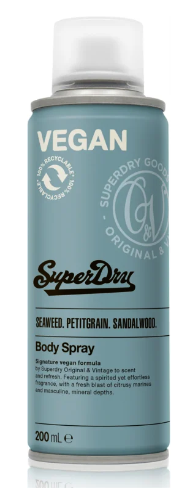 Superdry Seaweed. Petitgrain. Sandalwood. Body Spray