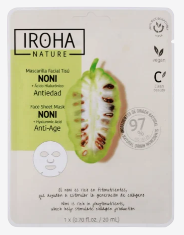 IROHA nature Textilná pleťová maska proti vráskam Noni