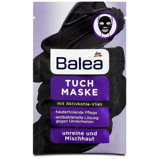 Balea textilná pleťová maska s vláknom s aktívnym uhlím