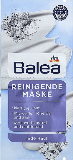 Balea čistiaca pleťová maska s obsahom bieleho ílu a zinkom