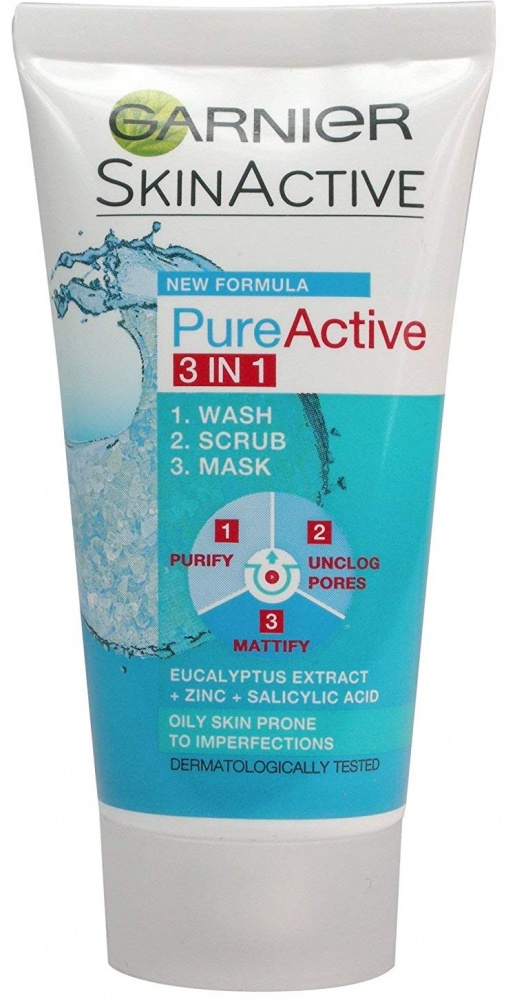 Garnier Pure Active 3 in 1 Face Wash Scrub Mask