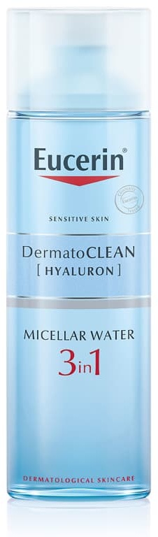 Eucerin DermatoCLEAN + Hyaluron 3 in 1 Face Cleansing Micellar Water for Sensitive Skin
