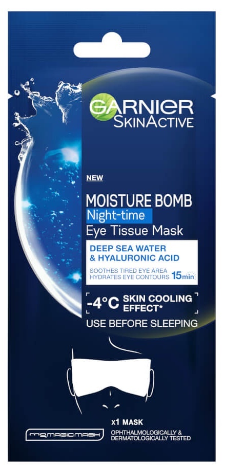 Garnier Moisture Bomb Deep Sea Water & Hyaluronic Acid Night-time Eye Tissue Mask