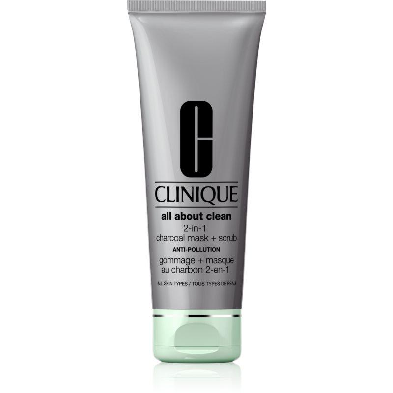 Clinique All About Clean 2-in-1 Charcoal Mask + Scrub čistiaca pleťová maska 