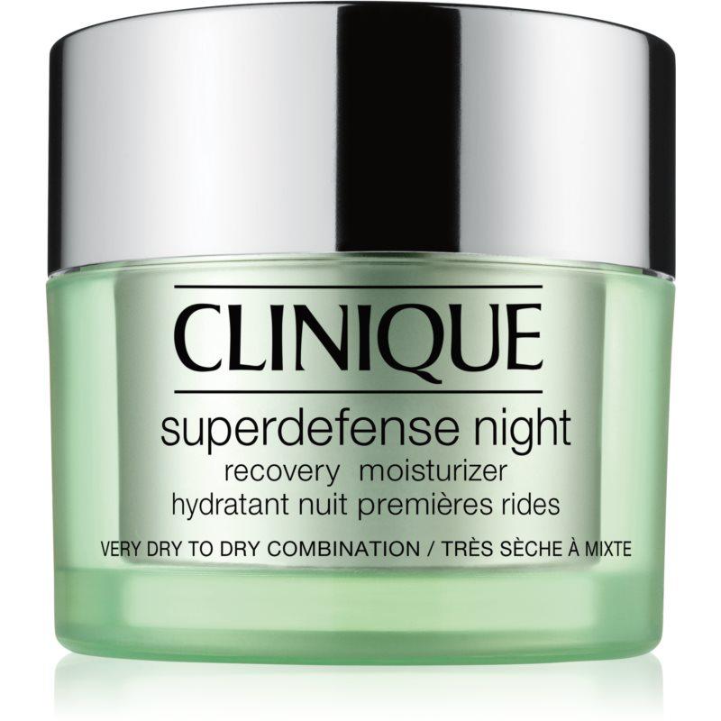 Clinique Superdefense™ Night Recovery Moisturizer nočný hydratačný krém proti prvým známkam starnutia pleti 