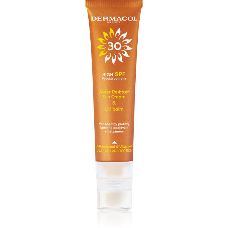 Dermacol Sun Water Resistant vodeodolný pleťový krém na opaľovanie s balzamom na pery SPF 30 