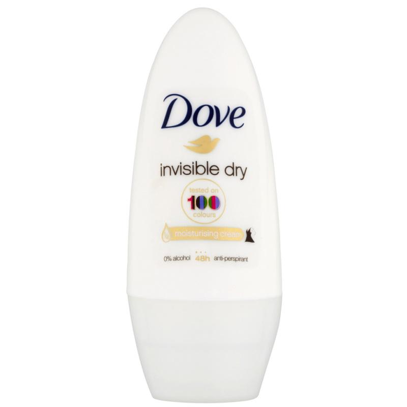 Dove Invisible Dry antiperspirant roll-on proti bielym škvrnám 48h 