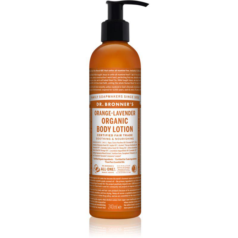 Dr. Bronner’s Orange & Levender vyživujúce hydratačné telové mlieko 