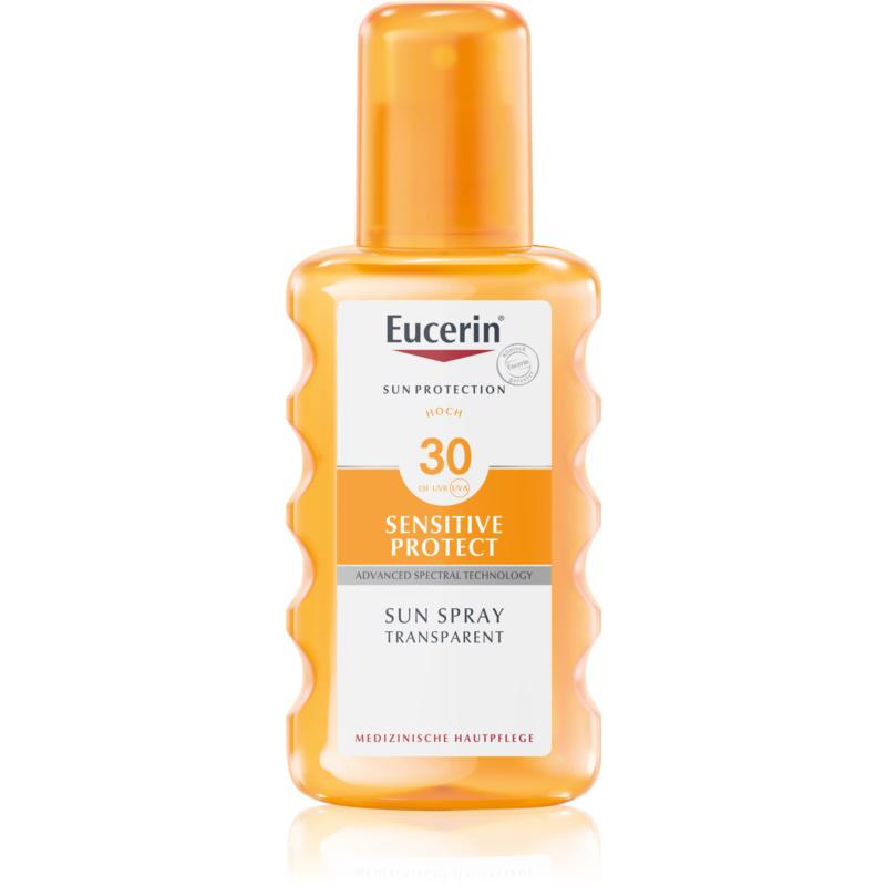 Eucerin Sun Sensitive Protect transparentný sprej na opaľovanie SPF 30 