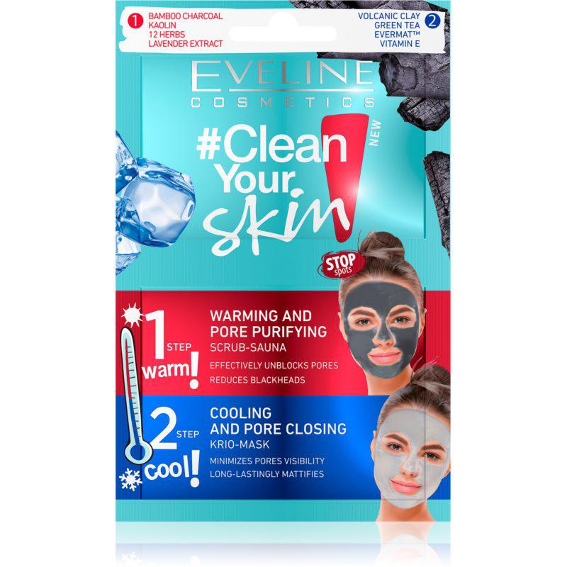 Eveline Cosmetics #Clean Your Skin hĺbkovo čistiaca pleťová maska 2 v 1 