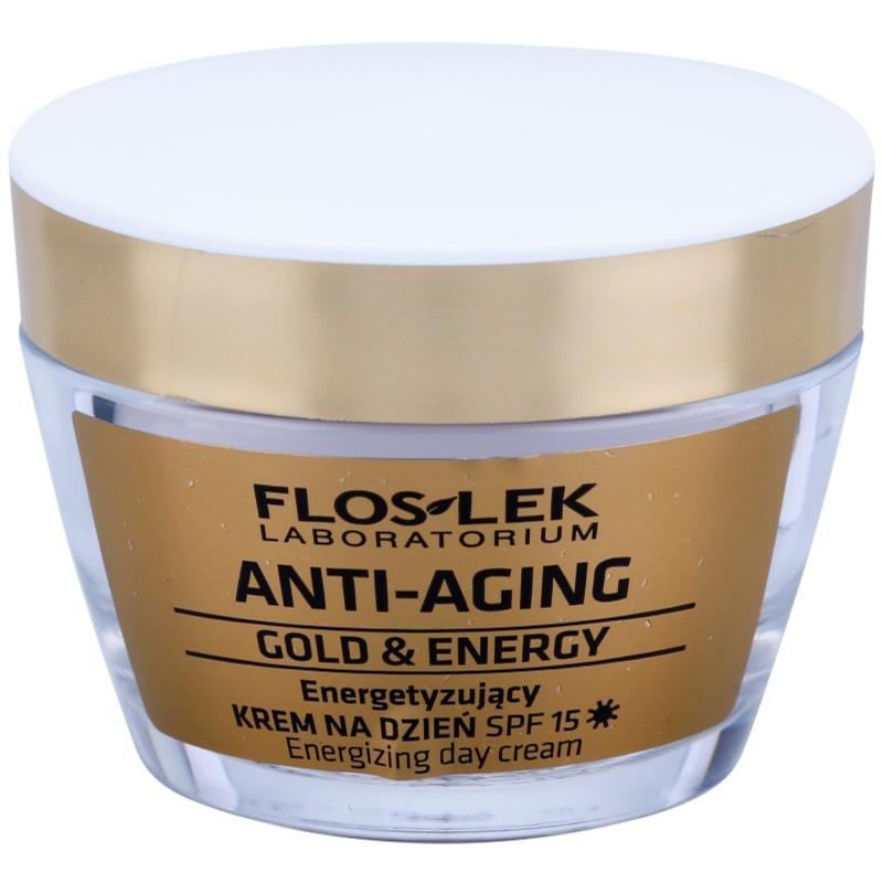 FlosLek Laboratorium Anti-Aging Gold & Energy energizujúci denný krém SPF 15 