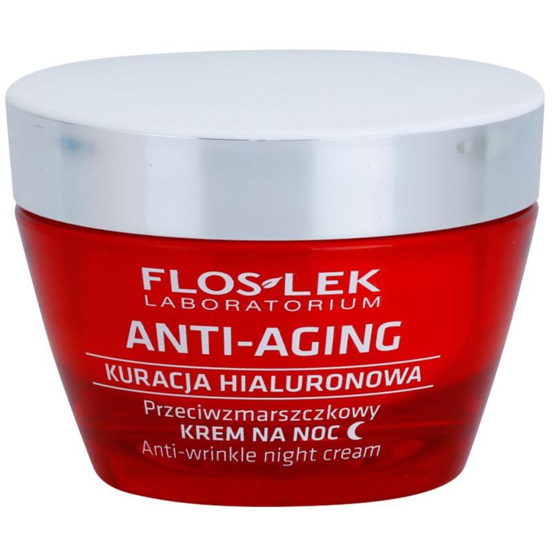 FlosLek Laboratorium Anti-Aging Hyaluronic Therapy nočný hydratačný krém s protivráskovým účinkom 