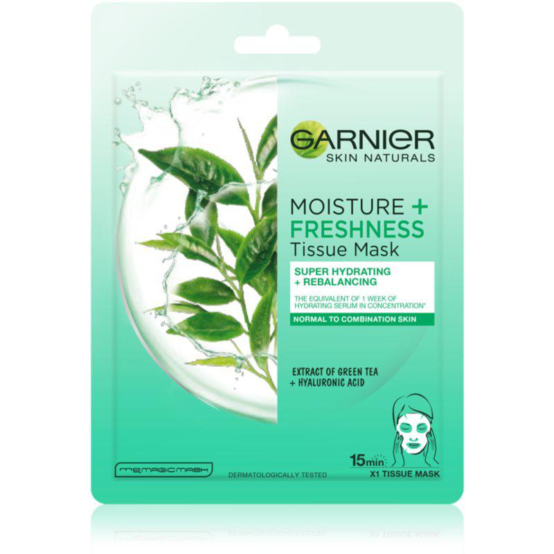 Garnier Skin Naturals Moisture+Freshness super hydratačná čistiaca textilná maska pre normálnu až zmiešanú pleť 