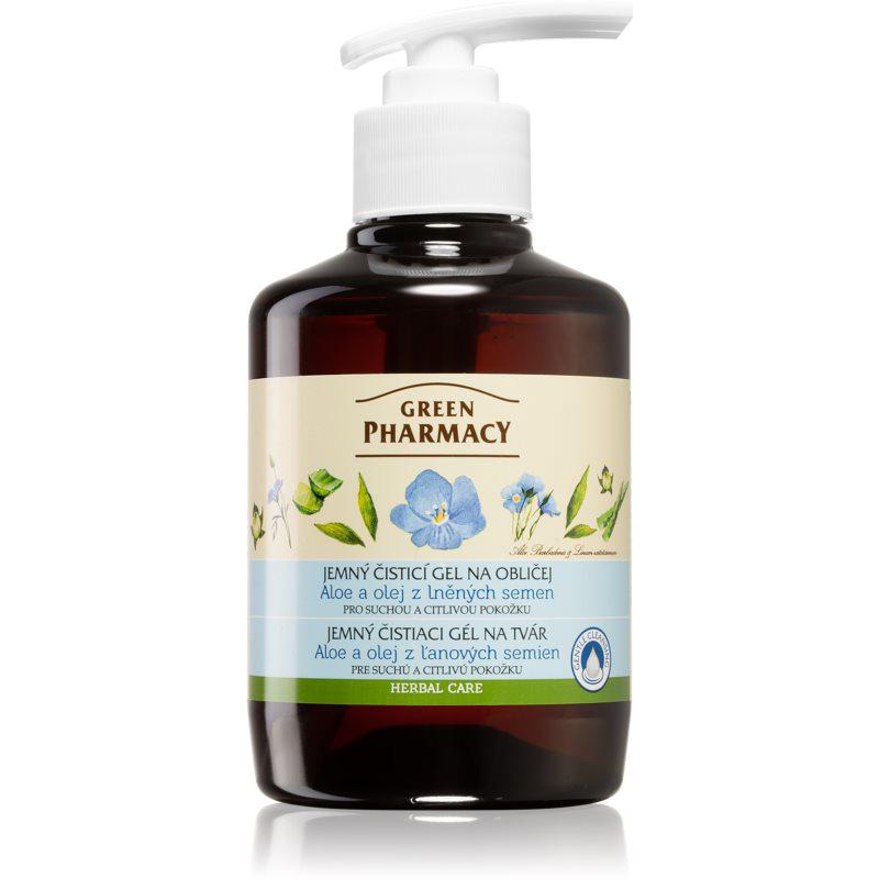 Green Pharmacy Face Care Aloe jemný čistiaci gél pre citlivú a suchú pleť 