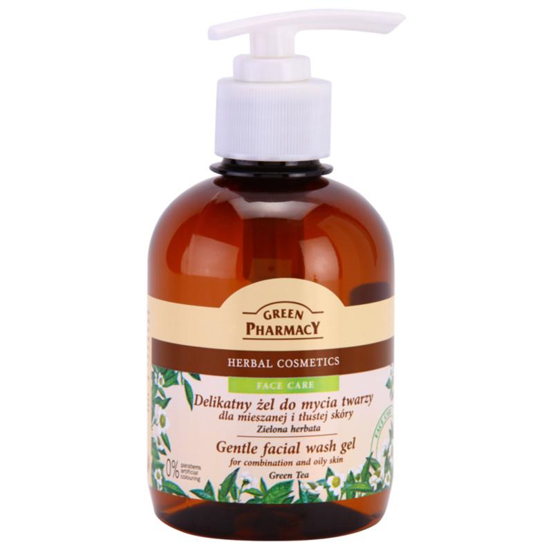 Green Pharmacy Face Care Green Tea jemný čistiaci gél pre mastnú a zmiešanú pleť 