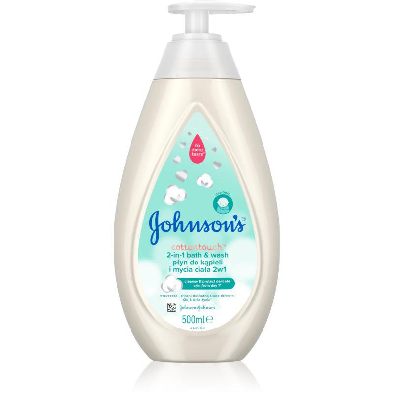 Johnson's® Cottontouch pena do kúpeľa a čistiaci gél 2 v 1 pre deti 