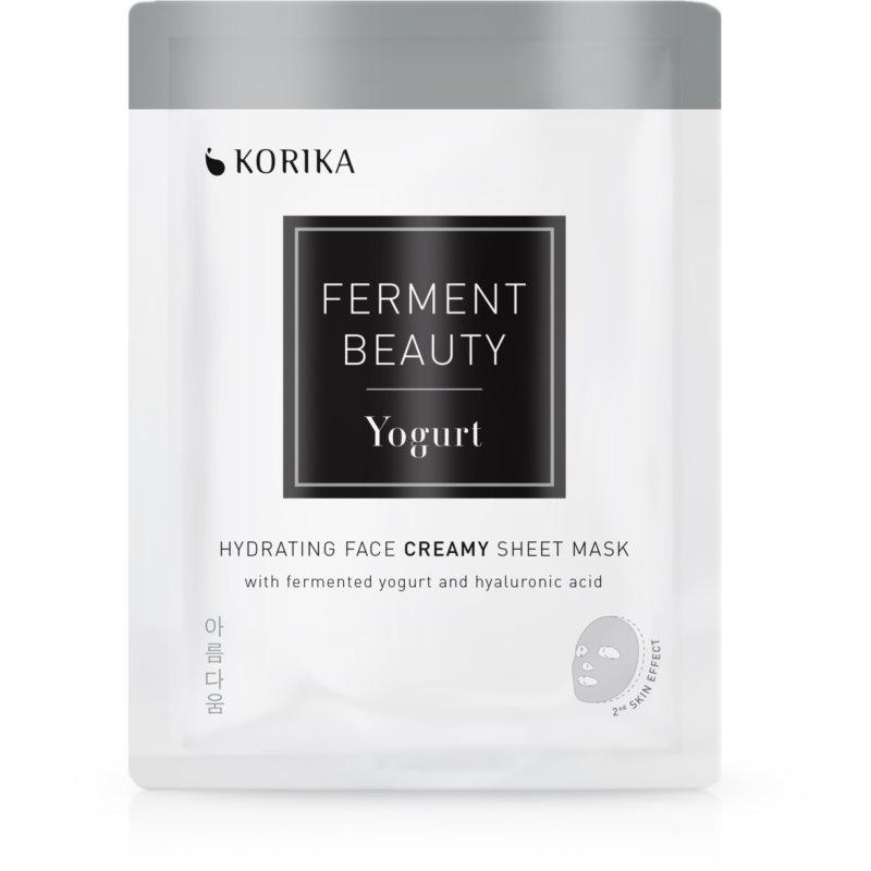 KORIKA FermentBeauty hydratačná plátenná maska s fermentovaným jogurtom a kyselinou hyalurónovou 