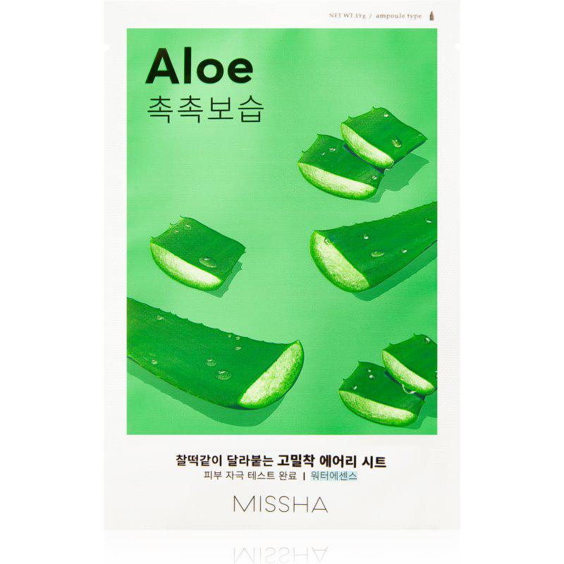 Missha Airy Fit Aloe plátenná maska s hydratačným a upokojujúcim účinkom 