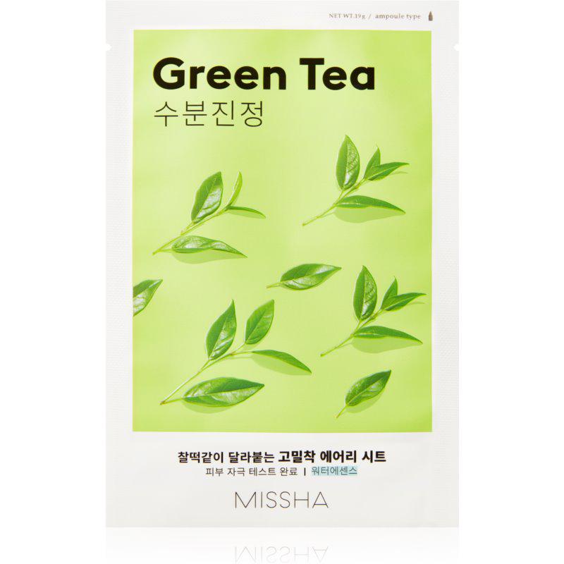 Missha Airy Fit Green Tea upokojujúca plátienková maska s hydratačným účinkom 