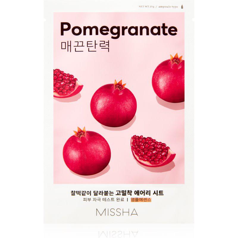 Missha Airy Fit Pomegranate plátenná maska so zjemňujúcim a osviežujúcim účinkom 