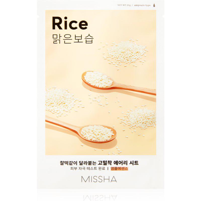 Missha Airy Fit Rice plátenná maska s čistiacim a osviežujúcim účinkom 